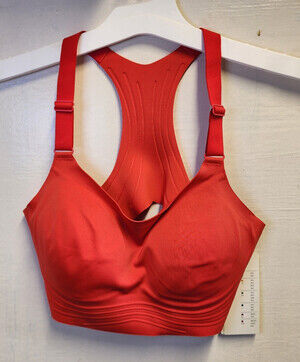New All in Motion Women's Red Lightly Line Pullover High-Support Sports Bra XS